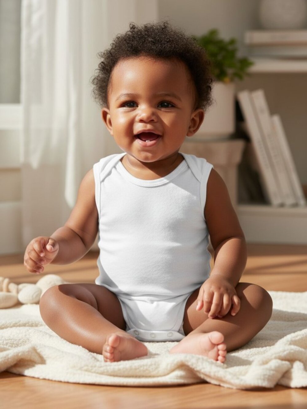 Chickpea Essentials 4-Pack White Bodysuits Size 12M NWT Minor Defect